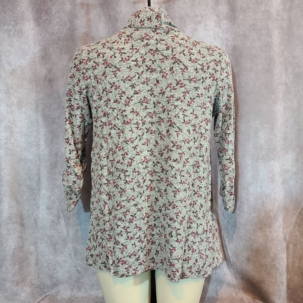 Bobeau Berry Patterned Hacci Open Front Cardigan - Picture 3 of 5